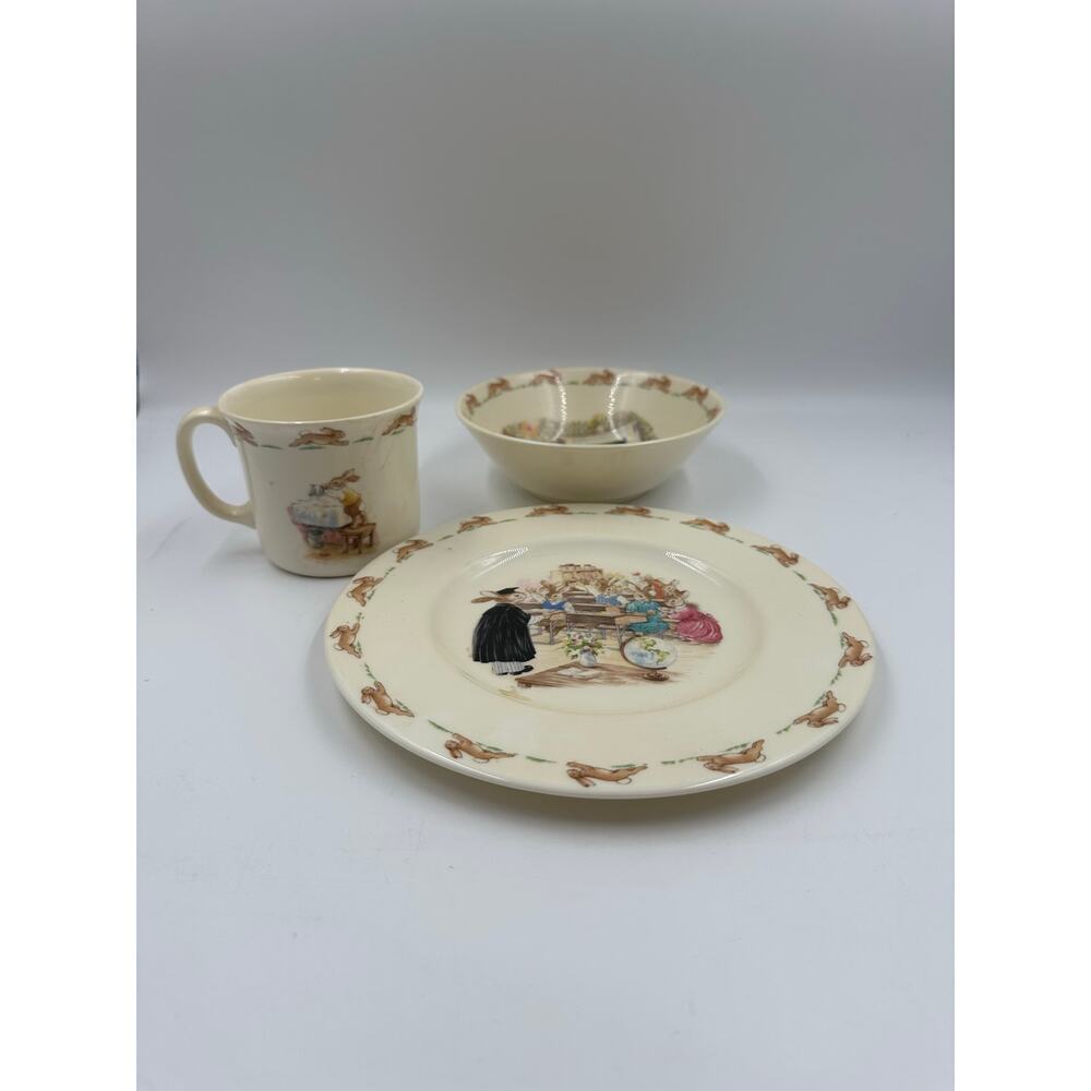 Vintage Royal Doulton "Bunnykins" Child Set of 3 (Plate, Bowl, Cup)